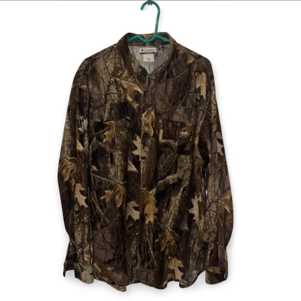 Columbia Men's Brown & Green Camouflage shirt size XL